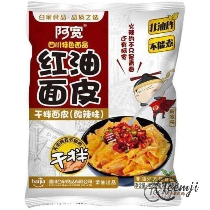 Baijia Broad Noodle Chili Oil Flavor Sour&Hot 阿宽红油面皮酸辣味105g— Teemji